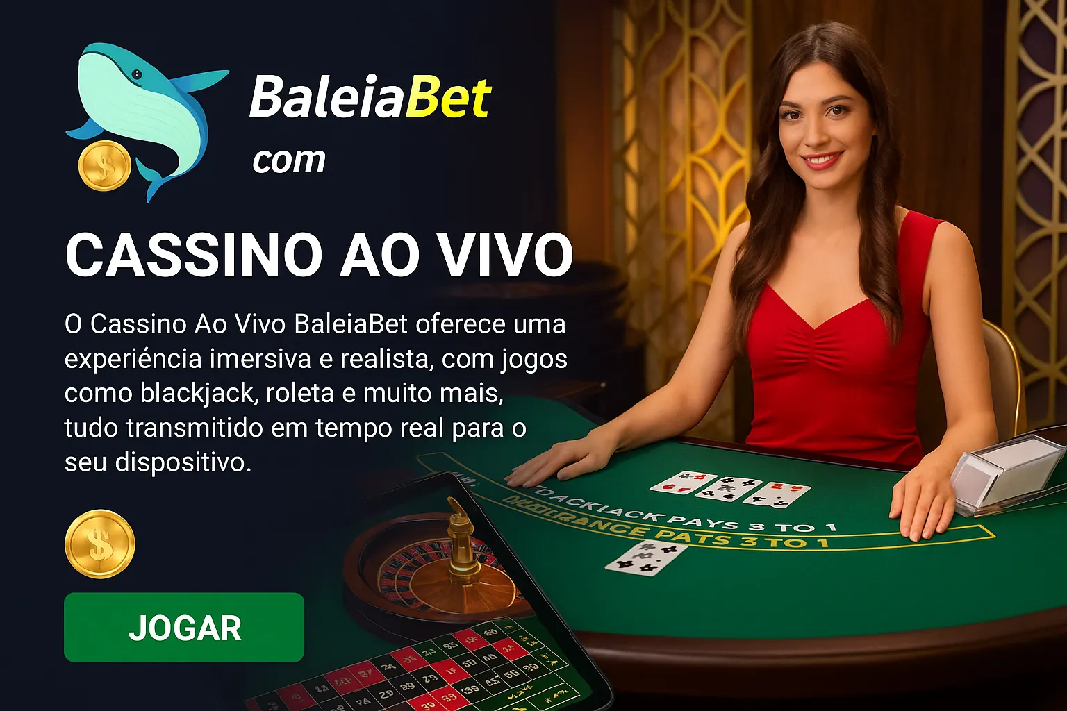 O BALEIABET Live Casino lança promoções regularmente